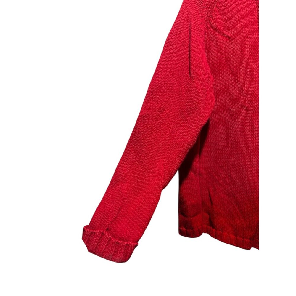 Vintage StJohnsBay Cable Knit Roll Neck Sweater Womens 3X Red Christmas Preppy - Picture 14 of 14